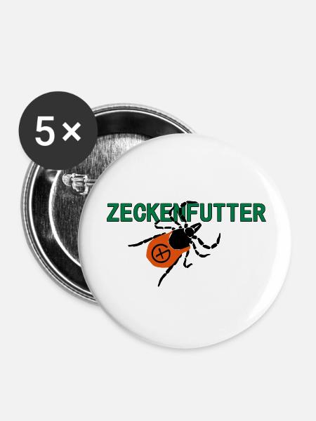 Zeckenfutter - Buttons klein 25 mm (5er Pack) - Weiß