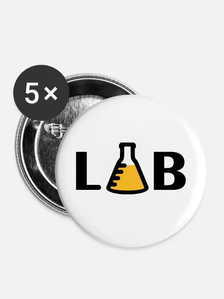 LAB (2c) - Buttons klein 25 mm (5er Pack) - Weiß