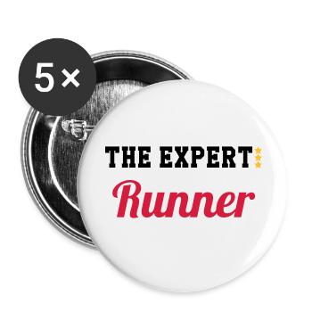 Running / Jogging / Run / Trail / Sport - Buttons small 1''/25 mm (5-pack) - white - Front