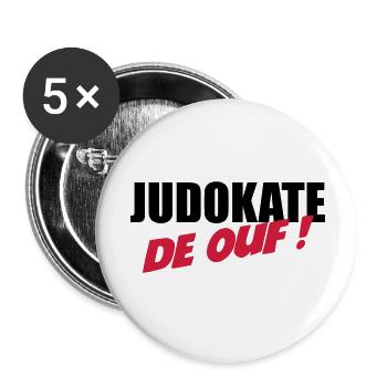 Judo / Judoka / Sport / Fight / Fighter / Strong - Buttons small 1''/25 mm (5-pack) - white - Front