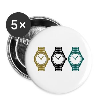 uhren - Buttons klein 25 mm (5er Pack) - Weiß - Vorne