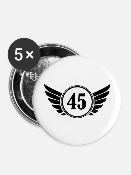 45 - Buttons klein 25 mm (5er Pack) - Weiß