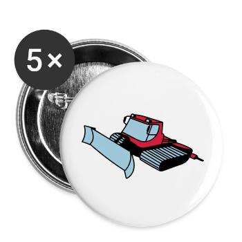 Pistenraupe - Buttons klein 25 mm (5er Pack) - Weiß - Vorne