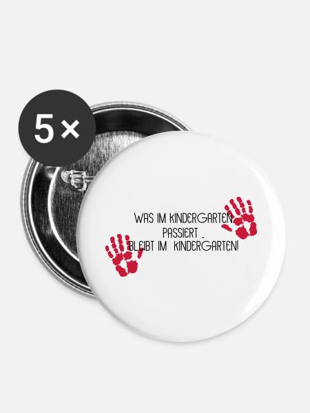 Kindergarten - Buttons klein 25 mm (5er Pack) - Weiß
