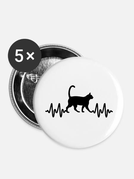 cats - Buttons klein 25 mm (5er Pack) - Weiß