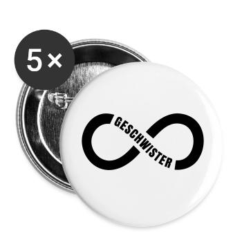 Geschwister Unendlichkeit - Buttons klein 25 mm (5er Pack) - Weiß - Vorne
