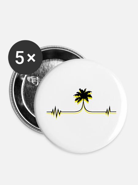 palme puls - Buttons klein 25 mm (5er Pack) - Weiß