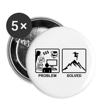 Problem Solved - Skiing - Buttons small 1''/25 mm (5-pack) - white - Front