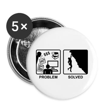 Climbing solves problems - Buttons small 1''/25 mm (5-pack) - white - Front