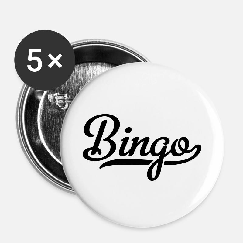 BINGO - Buttons klein 25 mm (5er Pack) - Weiß