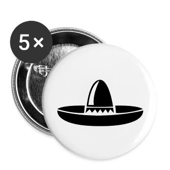 mexico_hut - Buttons klein 25 mm (5er Pack) - Weiß - Vorne