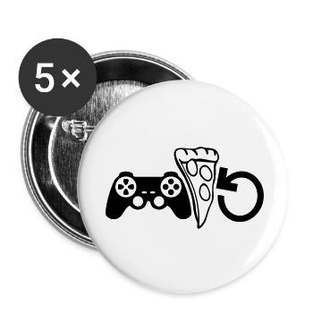 Répétition de la nourriture de jeu - Lot de 5 petits badges (25 mm) - blanc - Devant
