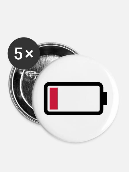 Batterie - Buttons klein 25 mm (5er Pack) - Weiß