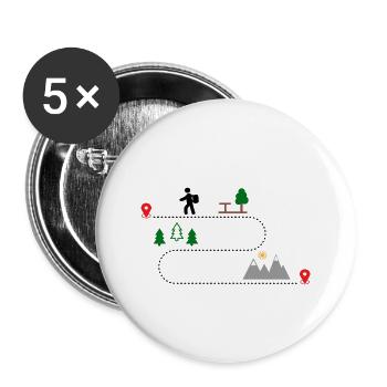 wandern - Buttons klein 25 mm (5er Pack) - Weiß - Vorne