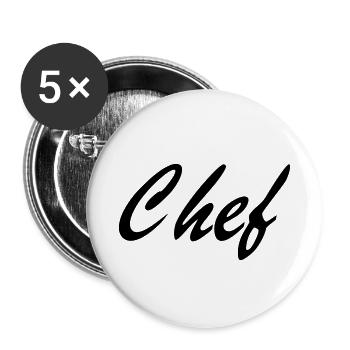 Chef - Buttons klein 25 mm (5er Pack) - Weiß - Vorne