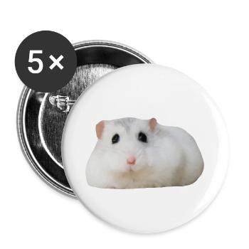 Episch bemalter Hamster - Buttons klein 25 mm (5er Pack) - Weiß - Vorne