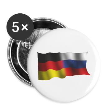 WEHENDE RUSSISCH - DEUTSCHE NATIONALFLAGGEN - Buttons klein 25 mm (5er Pack) - Weiß - Vorne