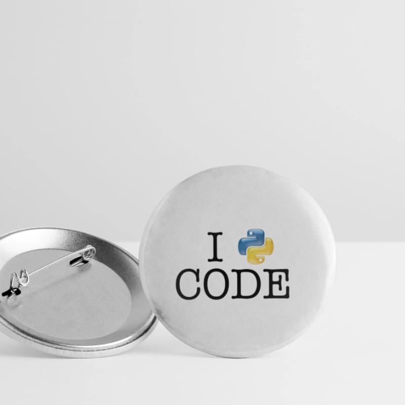 I love code - Python Buttons small 1''/25 mm (5-pack)