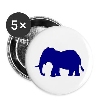 Éléphant - Lot de 5 petits badges (25 mm) - blanc - Devant