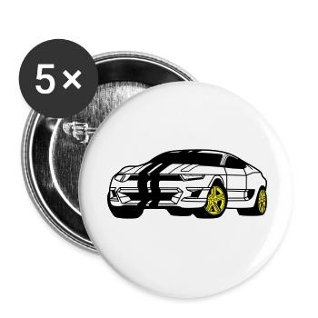 Sports Car - Sports Car - Coupé - Buttons small 1''/25 mm (5-pack) - white - Front