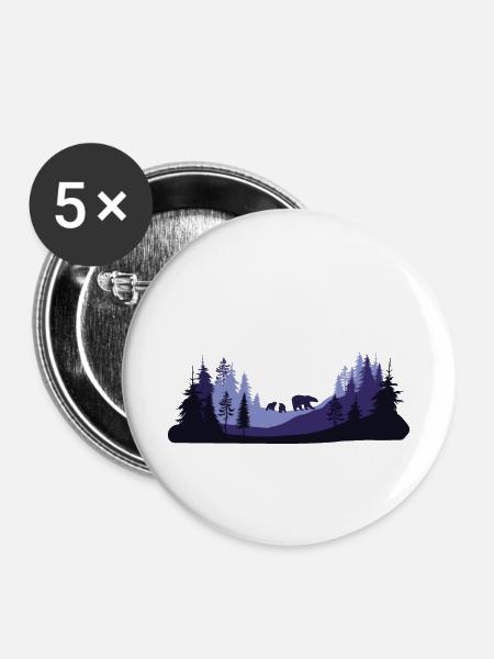 Arktis - Buttons klein 25 mm (5er Pack) - Weiß