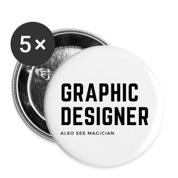 Graphic designer - Buttons small 1''/25 mm (5-pack) - white - Front