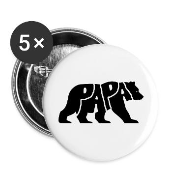 Papa Bär - Buttons klein 25 mm (5er Pack) - Weiß - Vorne