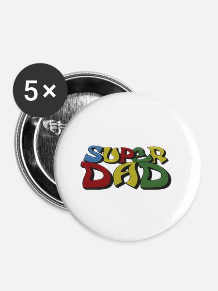 Super DAD - Buttons klein 25 mm (5er Pack) - Weiß