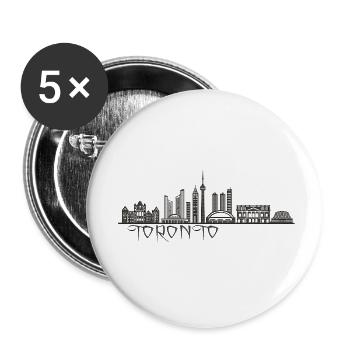 Toronto, Canada - Lot de 5 petits badges (25 mm) - blanc - Devant
