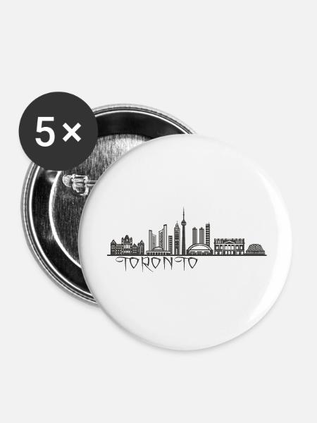 Toronto Kanada - Buttons klein 25 mm (5er Pack) - Weiß