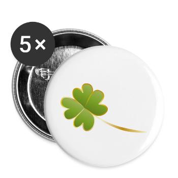 vierblättriges kleeblatt - Buttons klein 25 mm (5er Pack) - Weiß - Vorne