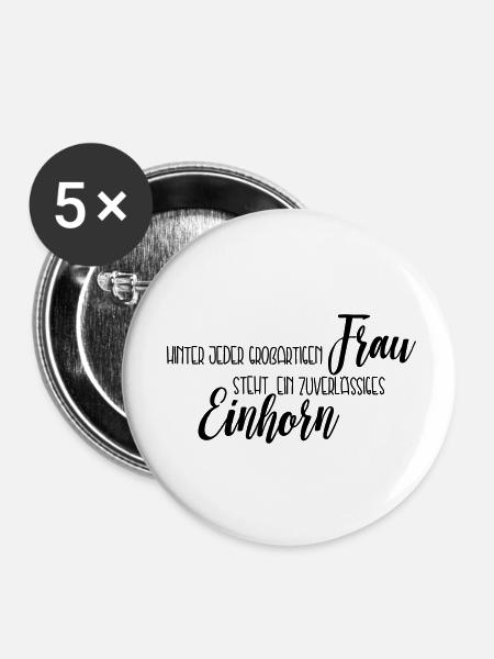 Hinter jeder großartigen Frau - Buttons klein 25 mm (5er Pack) - Weiß