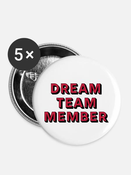DREAMTEAM - Buttons klein 25 mm (5er Pack) - Weiß