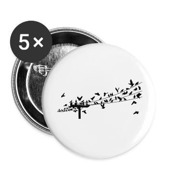 Oiseau Bird Watching Oiseaux Nature Cadeau - Lot de 5 petits badges (25 mm) - blanc - Devant