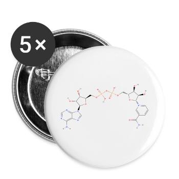 Nicotinamide adenine dinucleotide Molecule - Color - Buttons small 1''/25 mm (5-pack) - white - Front