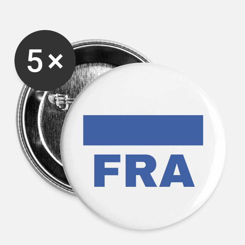 Dossard Judo Frankreich anpassbar - Buttons klein 25 mm (5er Pack) - Weiß
