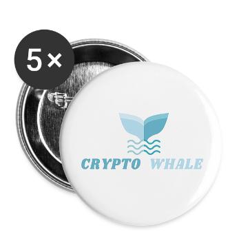 CRYPTO WHALE - KRYPTOWÄHRUNGSBESITZER - Buttons klein 25 mm (5er Pack) - Weiß - Vorne