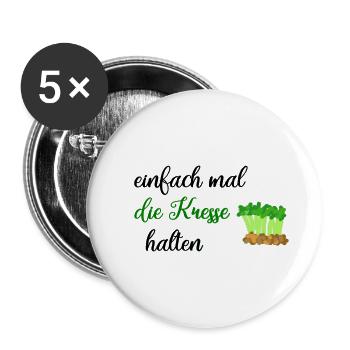 Kresse halten - Buttons klein 25 mm (5er Pack) - Weiß - Vorne