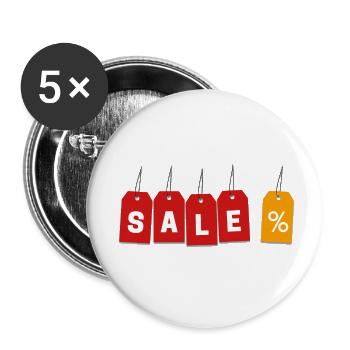 SALE Labels - Buttons small 1''/25 mm (5-pack) - white - Front