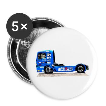 camion de course - Lot de 5 petits badges (25 mm) - blanc - Devant