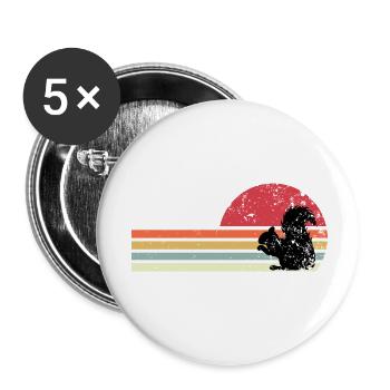 retro squirrel - Buttons small 1''/25 mm (5-pack) - white - Front