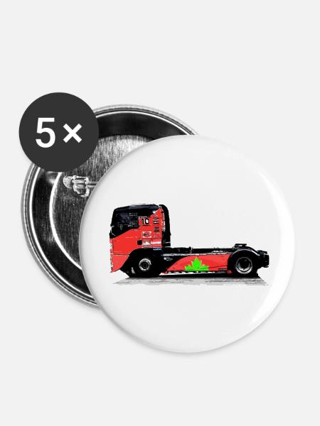 Rennwagen - Buttons klein 25 mm (5er Pack) - Weiß