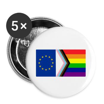 Fierté europe - Lot de 5 petits badges (25 mm) - blanc - Devant