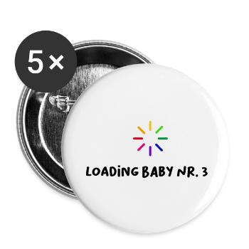 Loading Baby n ° 3 sort drôle grossesse - Lot de 5 petits badges (25 mm) - blanc - Devant