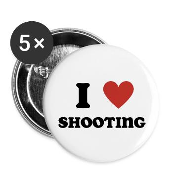I Love Shooting - Buttons small 1''/25 mm (5-pack) - white - Front