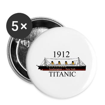 Titanisch - Buttons klein 25 mm (5er Pack) - Weiß - Vorne