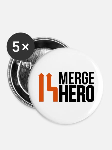 Merge Code Held - Buttons klein 25 mm (5er Pack) - Weiß