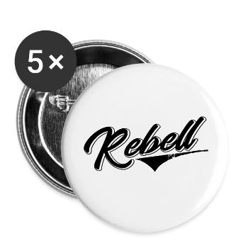 rebel dieb rowdy rebell bandit hustler gang crime - Buttons small 1''/25 mm (5-pack) - white - Front