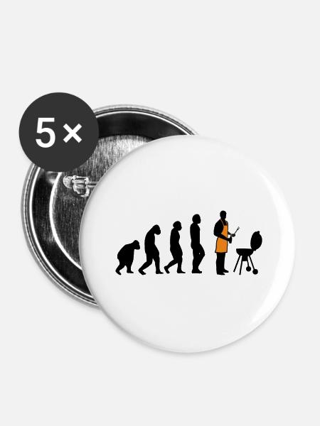 EVOLUTION GRILL - Buttons klein 25 mm (5er Pack) - Weiß