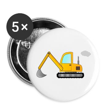 Bagger - Buttons klein 25 mm (5er Pack) - Weiß - Vorne
